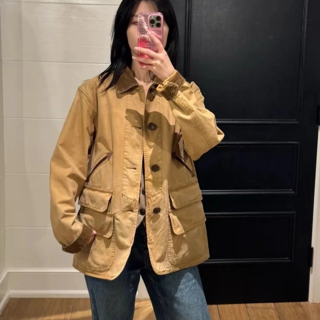 早春新款RL拉夫小马网红款猎装重工中古巴恩风夹克外套男女