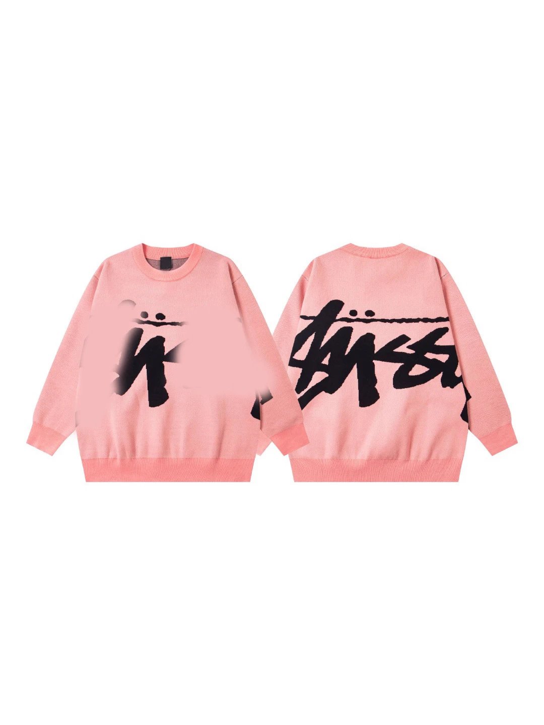 FW22大Logo宽松套头圆领手工编织宽松廓形针织复古毛衣男女同款
