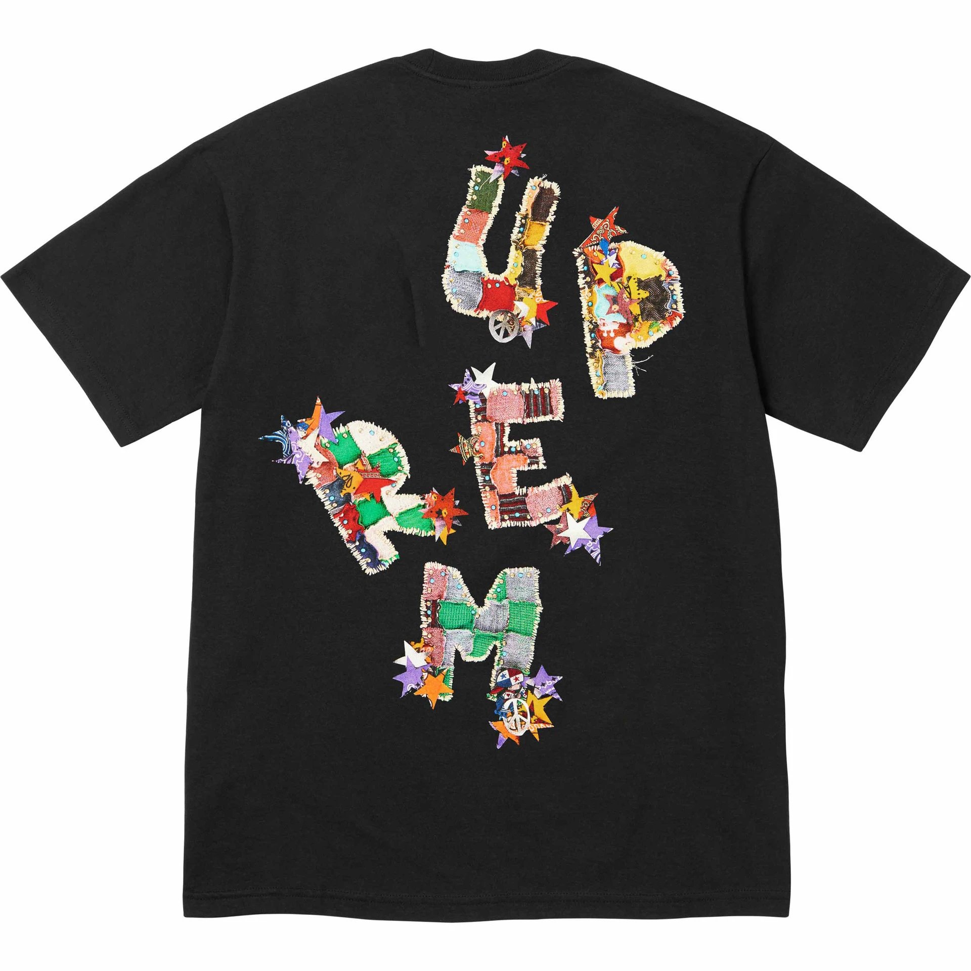 24SS PATCHWORK TEE 拼接补丁星星字母印花短袖T恤男女打底衫