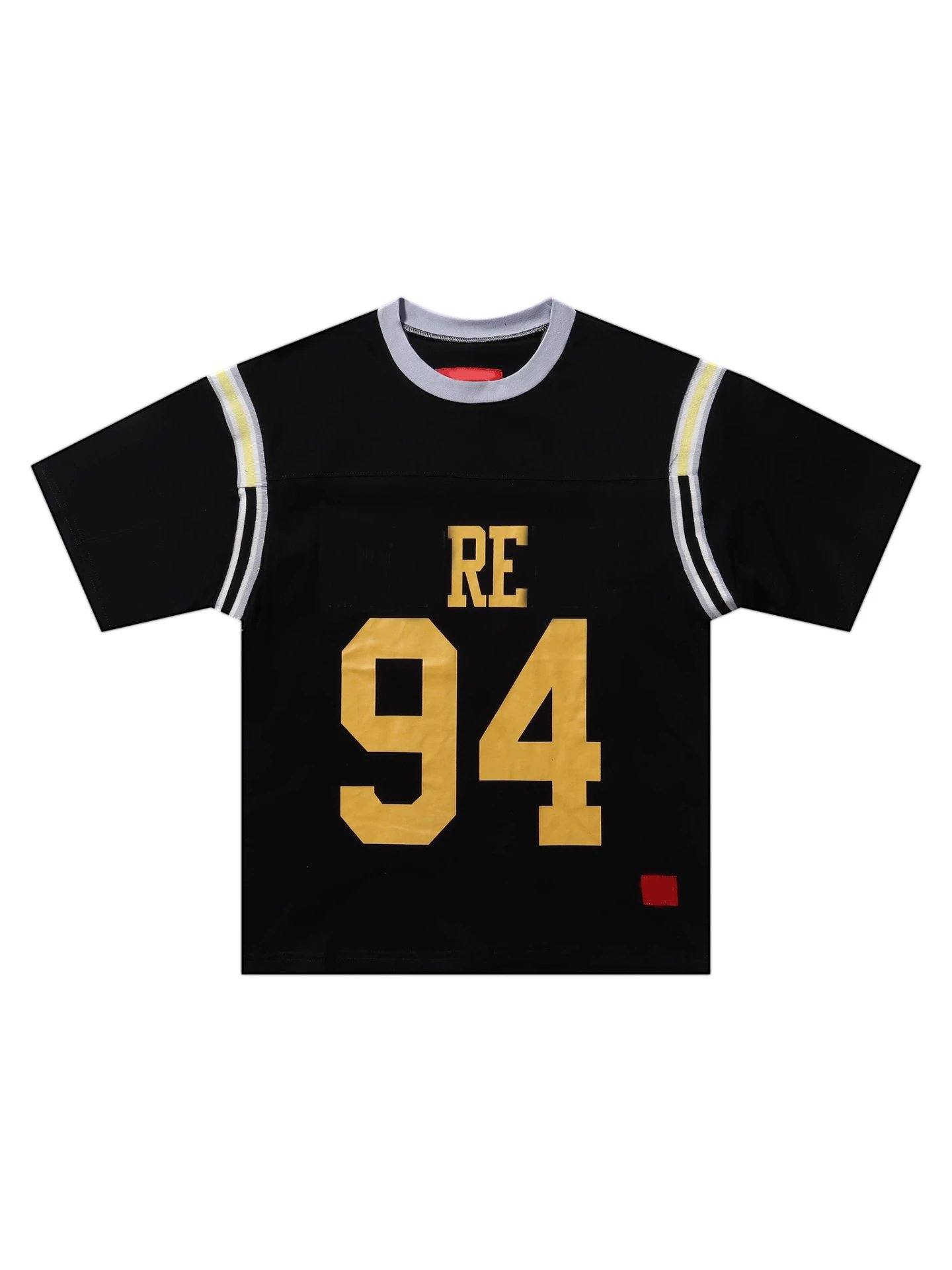WEEK8 Split S/S Football Top拼接图案罗纹圆领短袖足球衣男女款