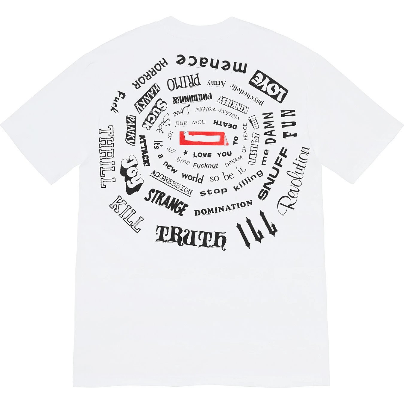 21SS Spiral Tee漩涡螺旋红标八卦box logo短袖圆领T恤男女款tee