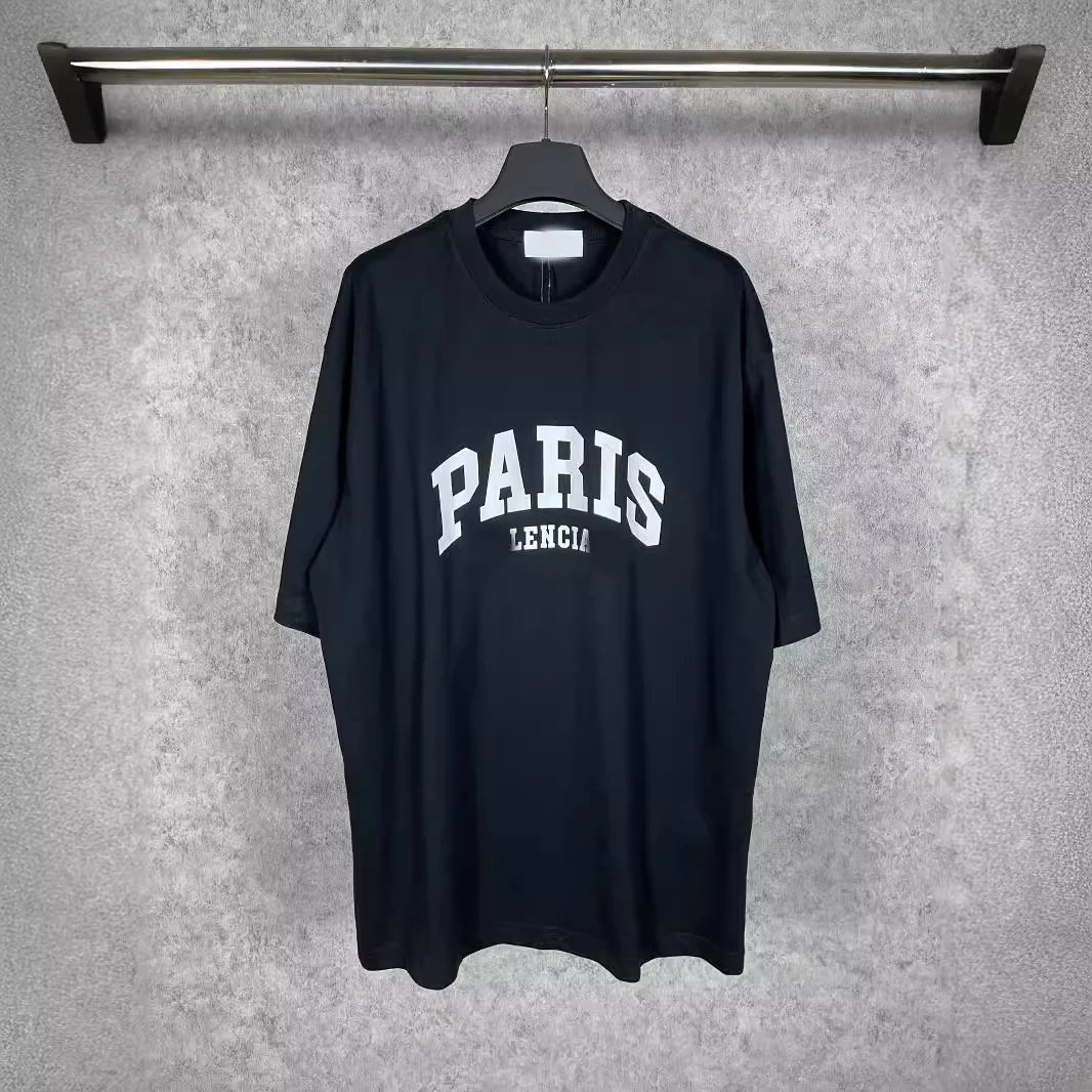 2023夏季巴黎PARIS印花短袖纯棉T恤男女款情侣款潮流宽松百搭ins