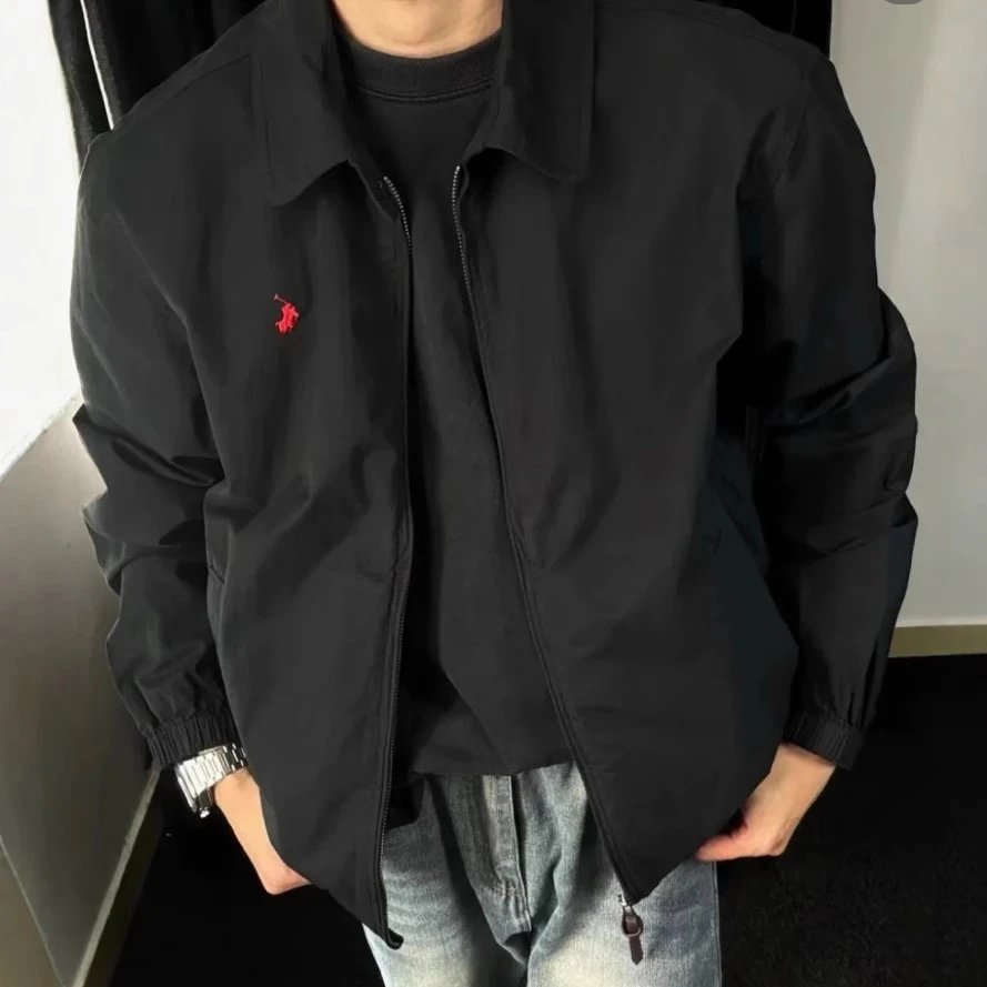 本2025早春新款RL拉夫小马古着复古拉链夹克外套男女